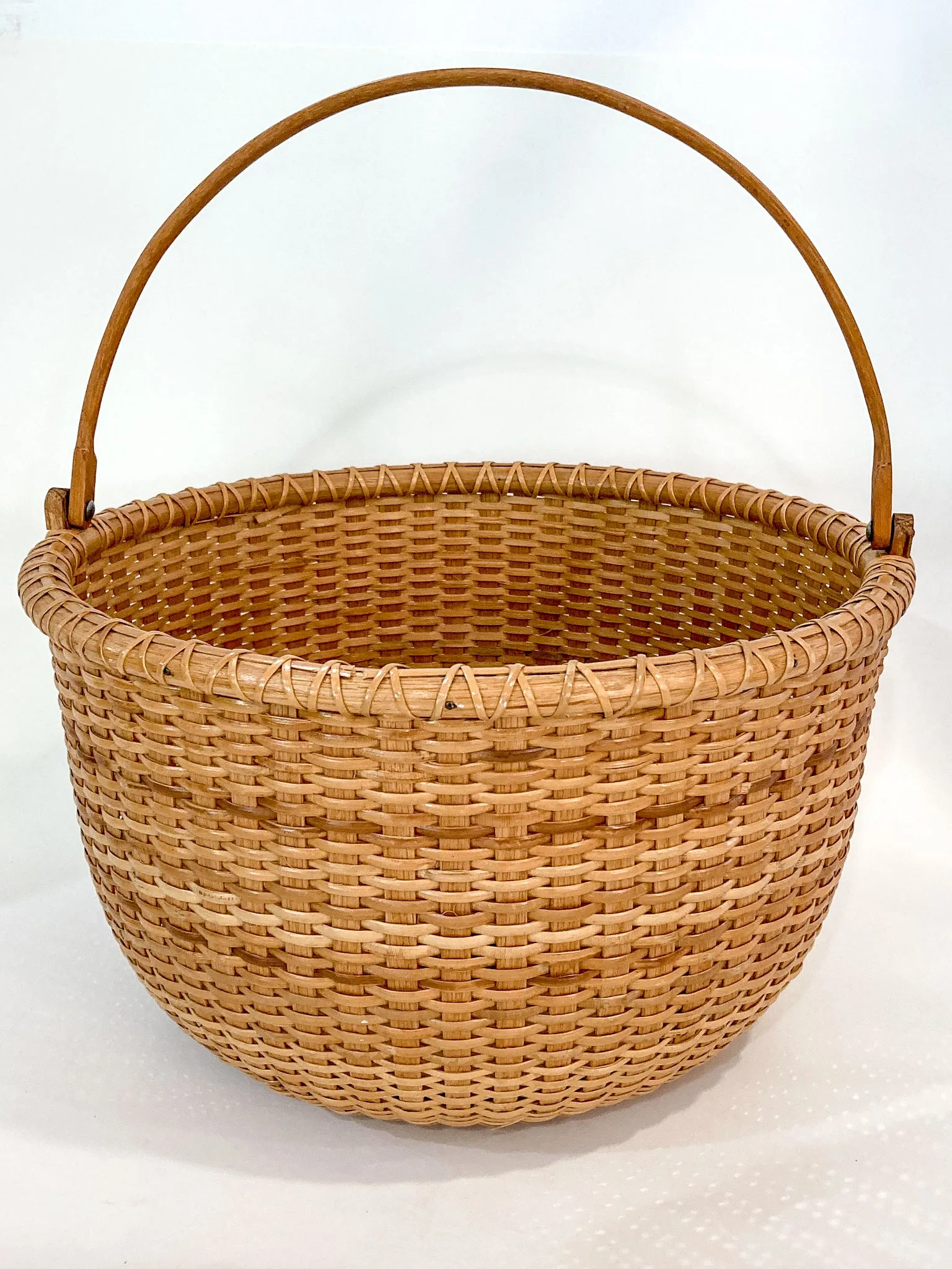 Vintage 1980s William Sevrens Lightship Penny Bottom Large Woven Basket