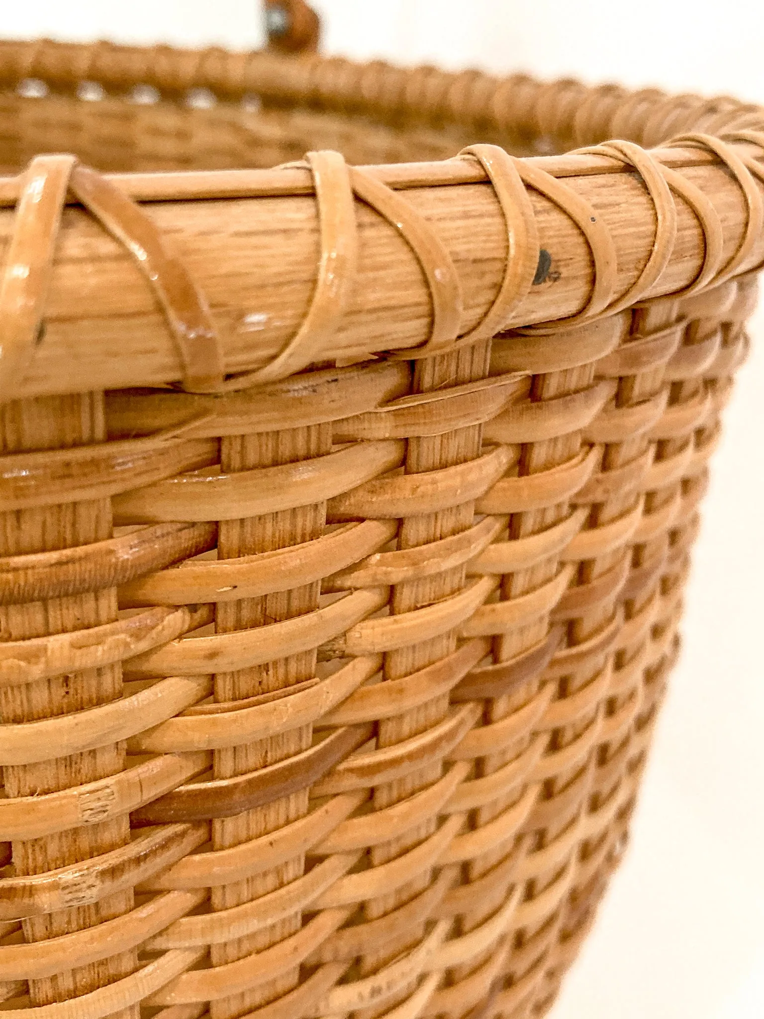 Vintage 1980s William Sevrens Lightship Penny Bottom Large Woven Basket
