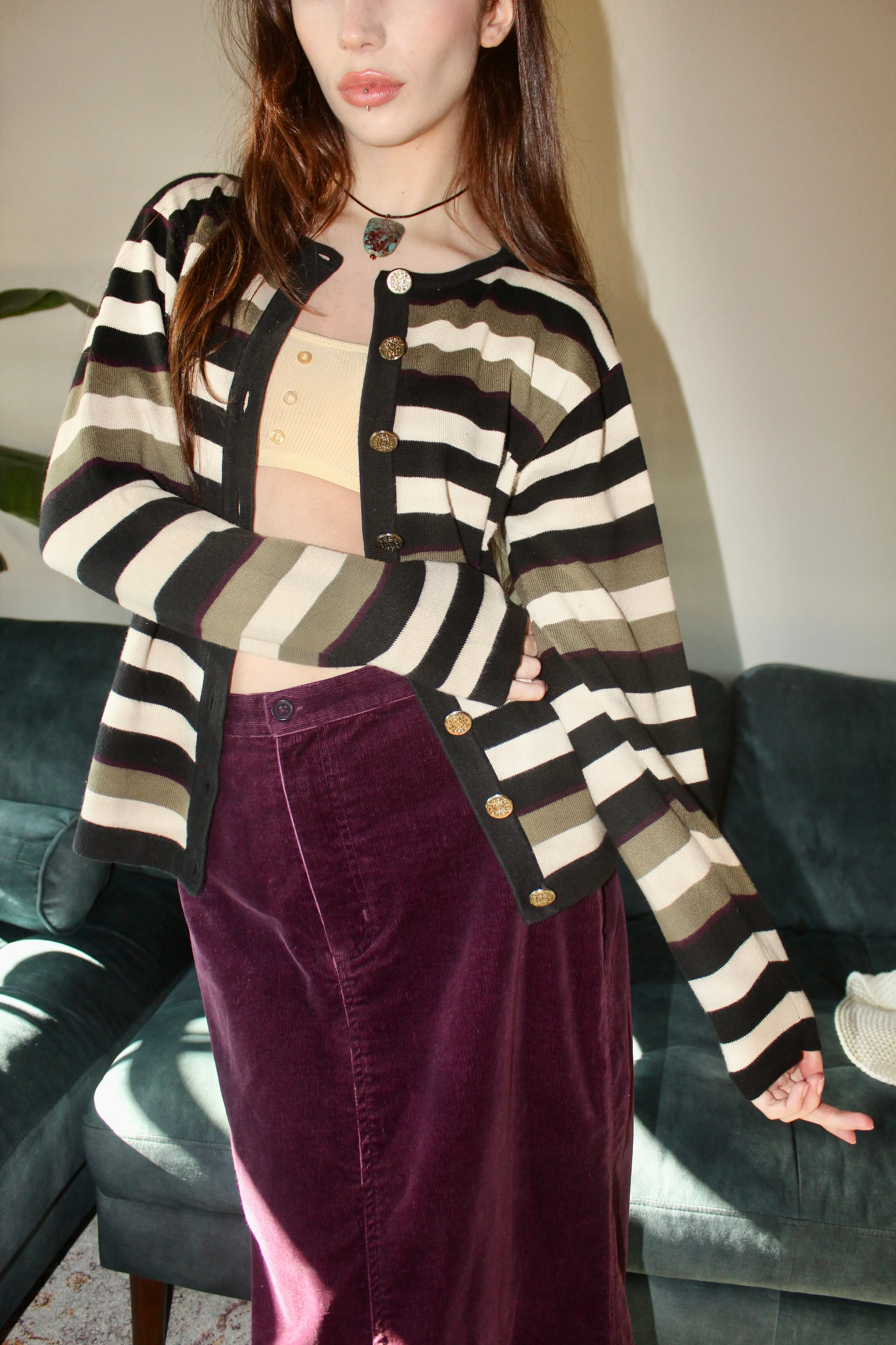 Vintage 90s Cozy Striped Knit (M)