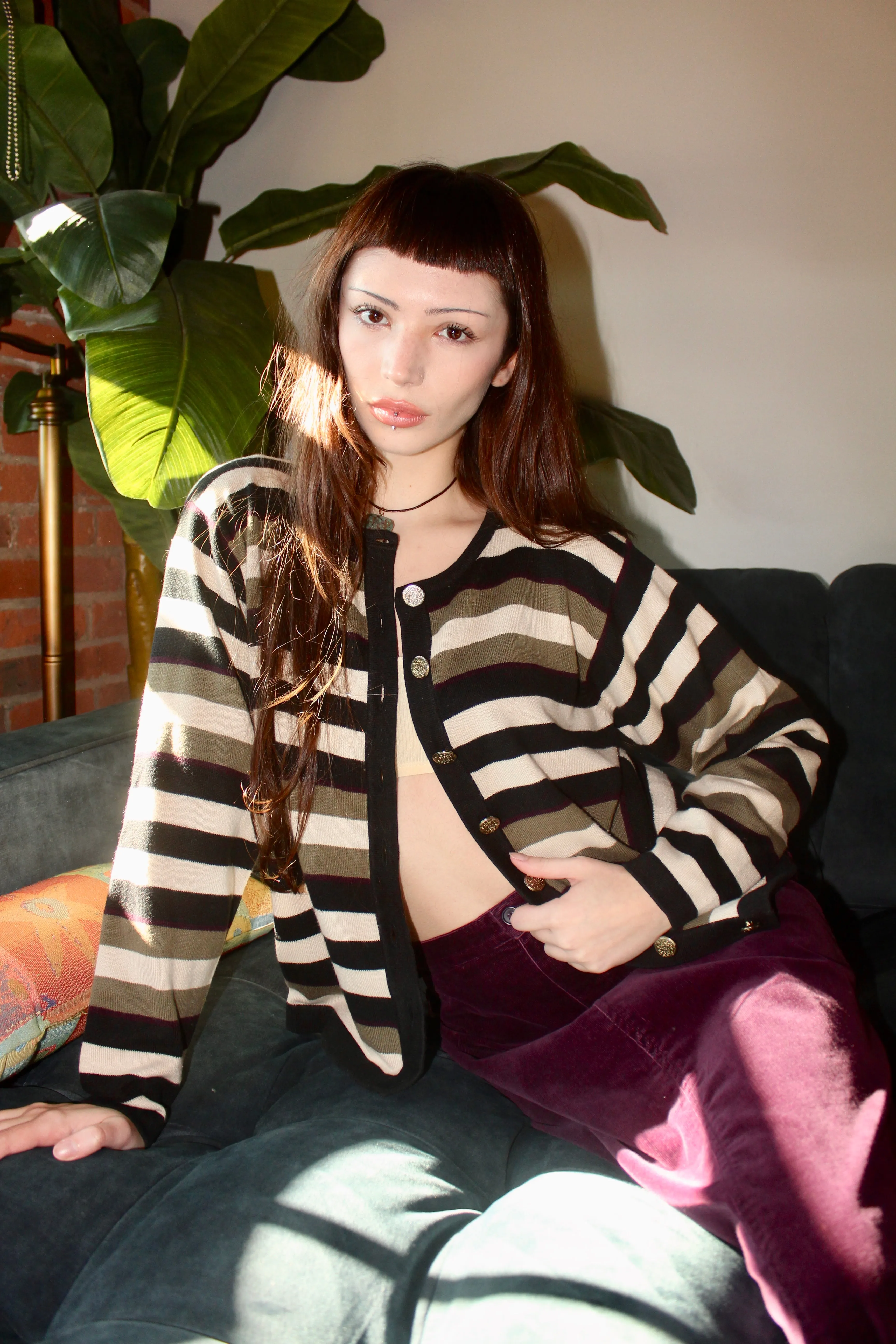 Vintage 90s Cozy Striped Knit (M)