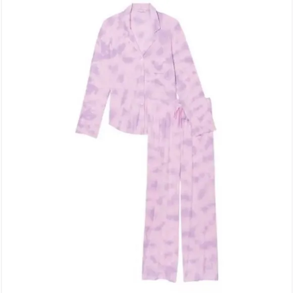 Vs Victorias Secret Modal Long Pajama Set Shorts/Top Babydoll Pink