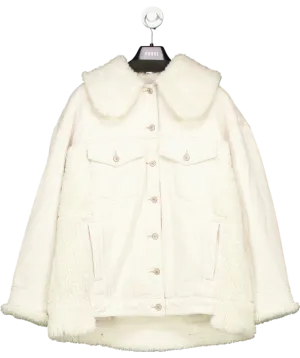 We The Free Cream Holly Cozy Denim Jacket UK S