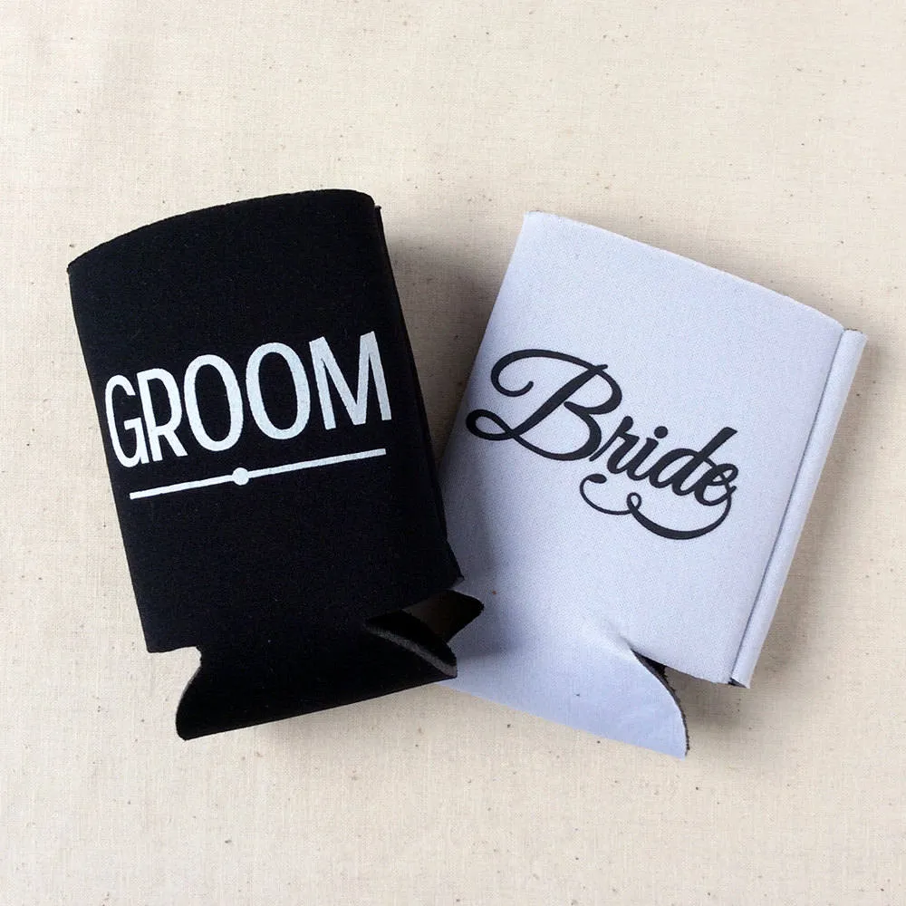 Wedding Can Cooler #129R - Cheers and Good Wishes