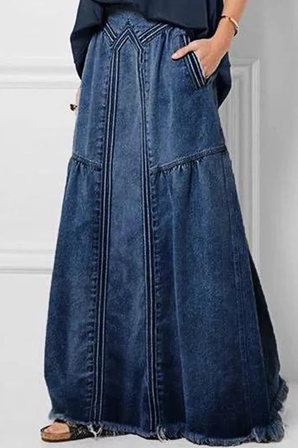 Wide Hem Cozy Cotton Skirt