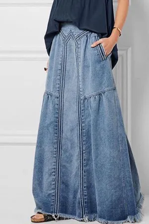 Wide Hem Cozy Cotton Skirt