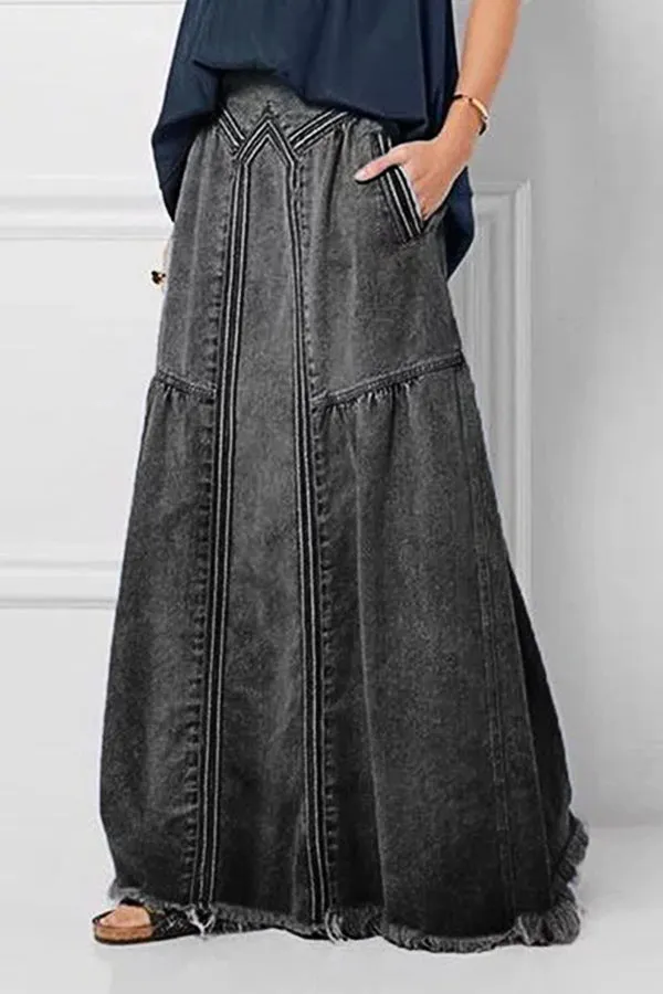 Wide Hem Cozy Cotton Skirt