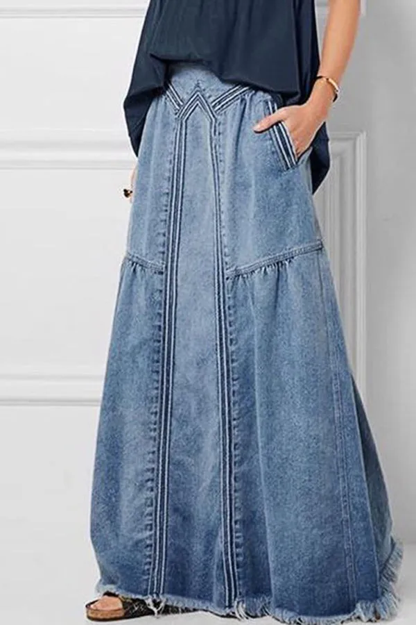 Wide Hem Cozy Cotton Skirt