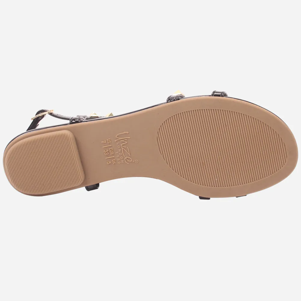 Womens "MAIDAS" Studs Detailing Flat Sandals