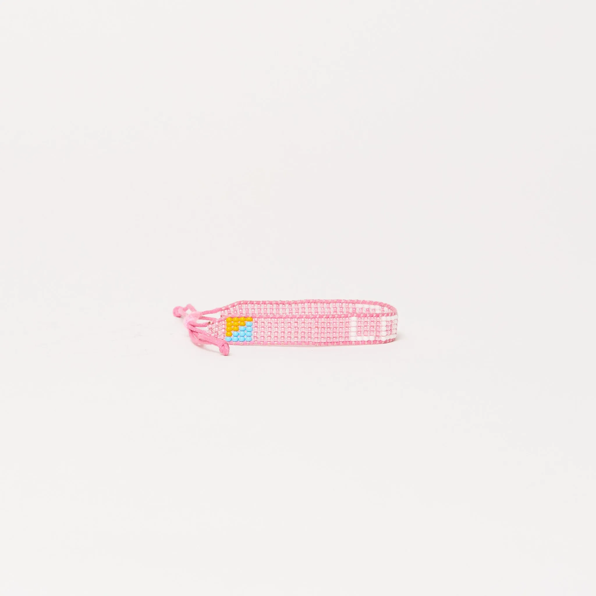 Woven LOVE Bracelet - Pearly Pink/White