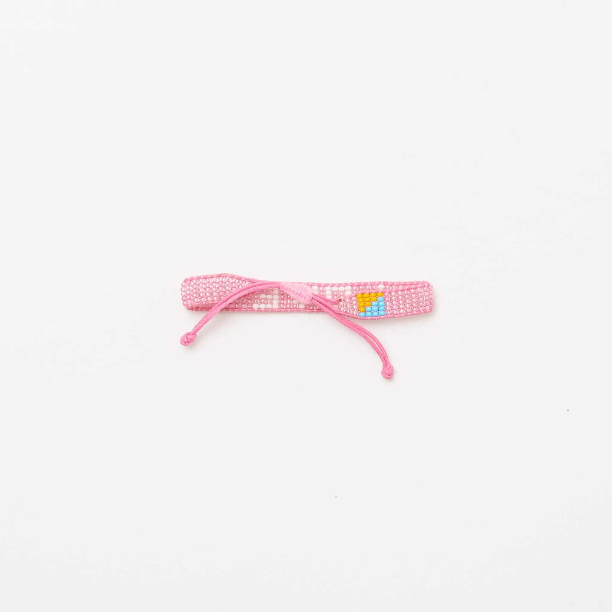 Woven LOVE Bracelet - Pearly Pink/White