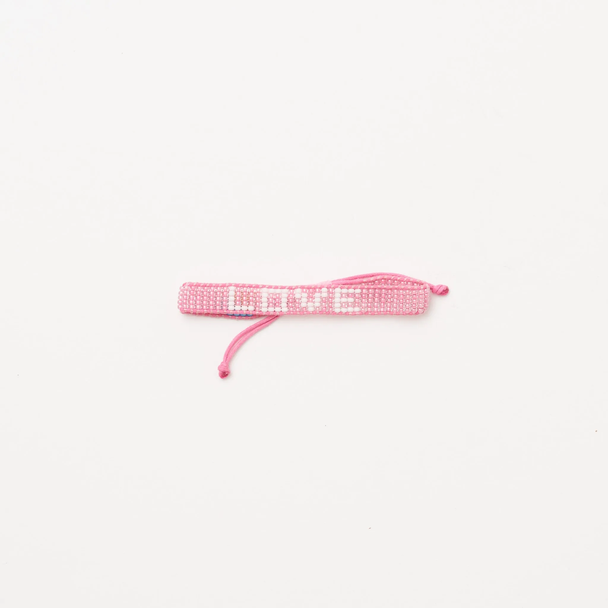 Woven LOVE Bracelet - Pearly Pink/White