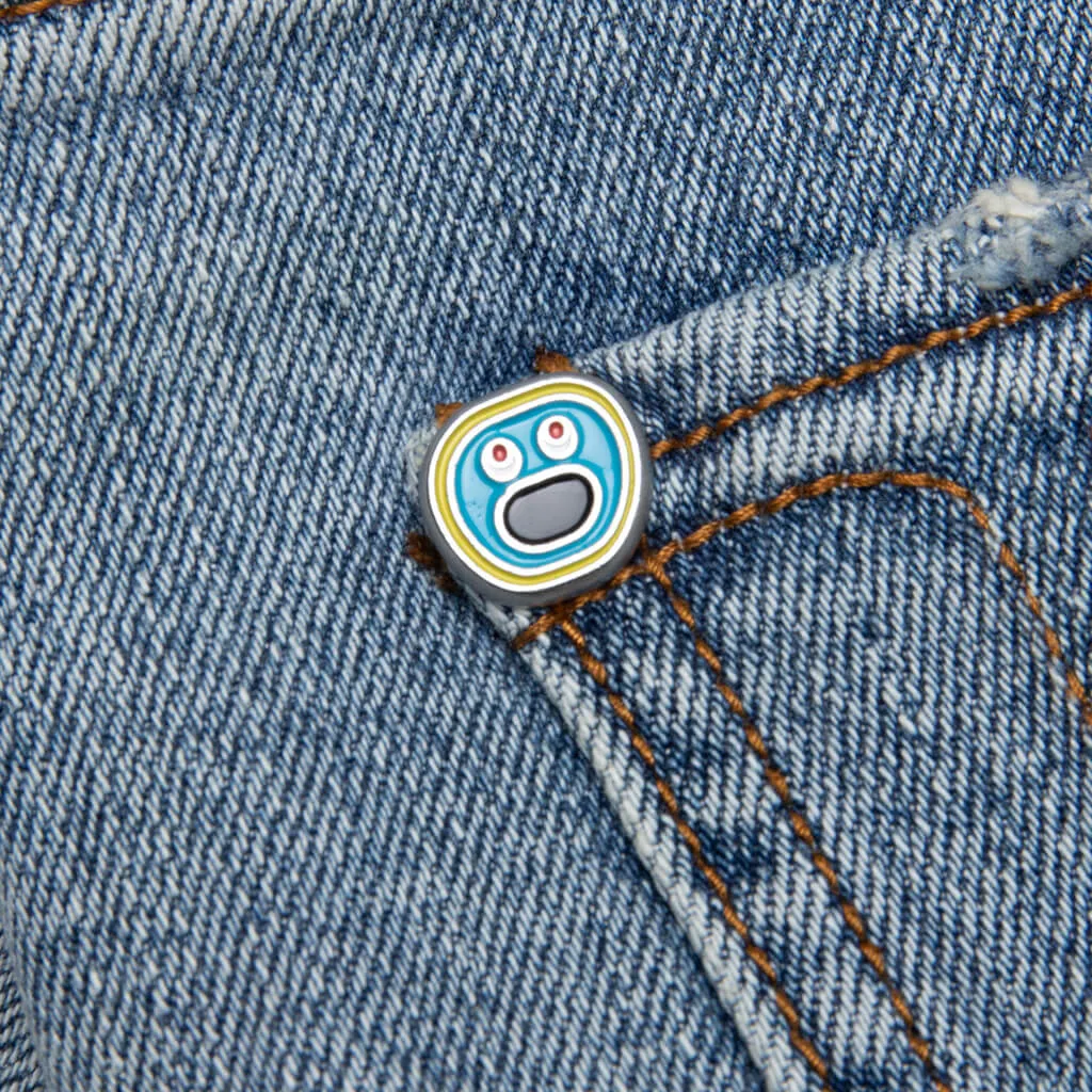 Yellow Jean Short - Light Blue